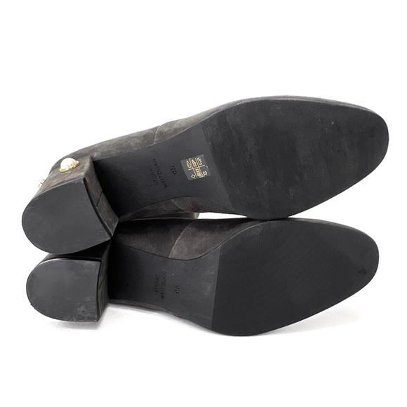 Stuart Wietzman Siggy Ankle Boot Gray Suede Faux Pearl Size 9.5 Sock Booties EUC - Picture 7 of 10